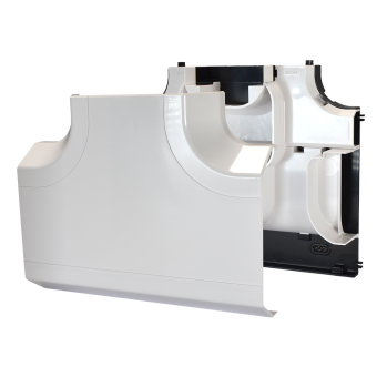 FDT1 Flat Tee (Moulded Clip on Cover & cable guide backplate) - White
